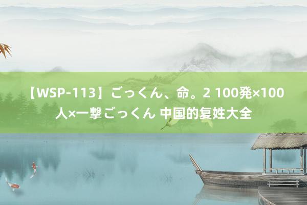 【WSP-113】ごっくん、命。2 100発×100人×一撃ごっくん 中国的复姓大全