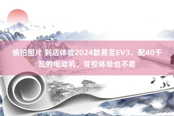 偷拍图片 到店体验2024款易至EV3，配40千瓦的电动机，驾控体验也不差