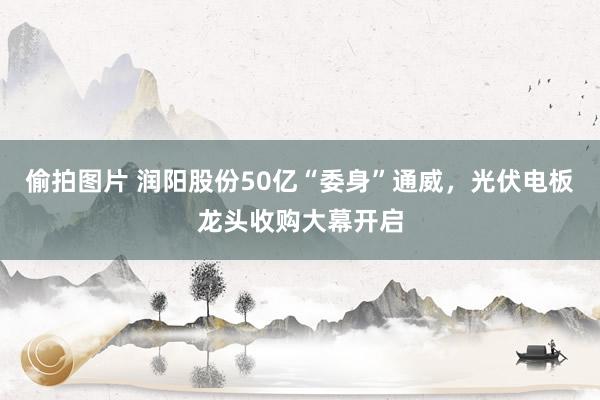 偷拍图片 润阳股份50亿“委身”通威，光伏电板龙头收购大幕开启