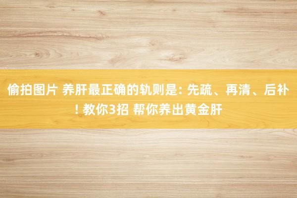 偷拍图片 养肝最正确的轨则是: 先疏、再清、后补! 教你3招 帮你养出黄金肝