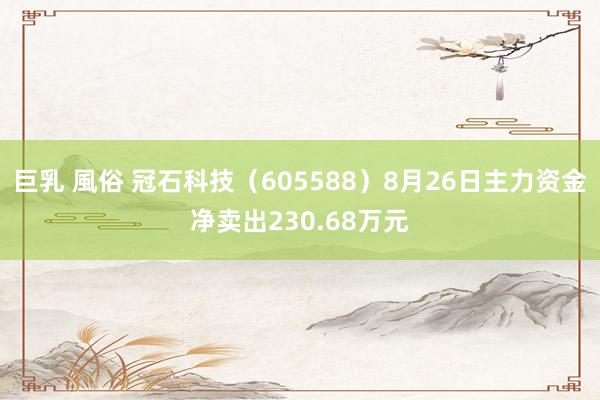 巨乳 風俗 冠石科技（605588）8月26日主力资金净卖出230.68万元