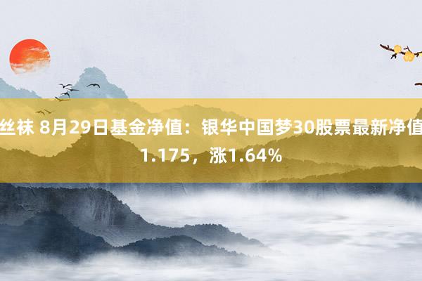 丝袜 8月29日基金净值：银华中国梦30股票最新净值1.175，涨1.64%