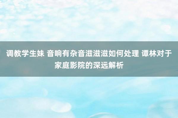 调教学生妹 音响有杂音滋滋滋如何处理 谭林对于家庭影院的深远解析