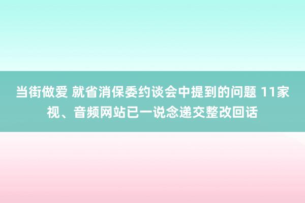 当街做爱 就省消保委约谈会中提到的问题 11家视、音频网站已一说念递交整改回话